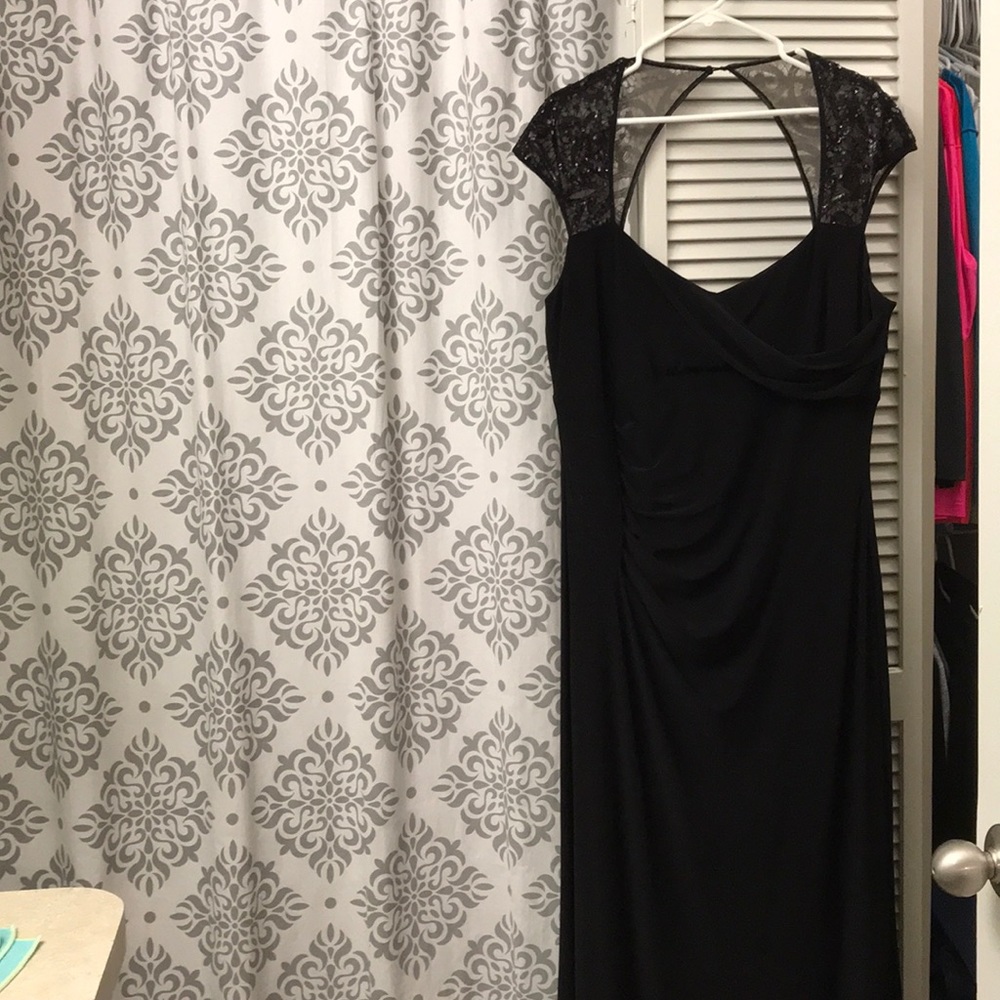 Ralph Lauren Black Sequin Evening Gown! Sz 18